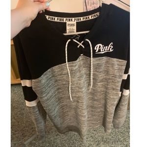 long sleeve with shoe lace tie neck form VS PINK